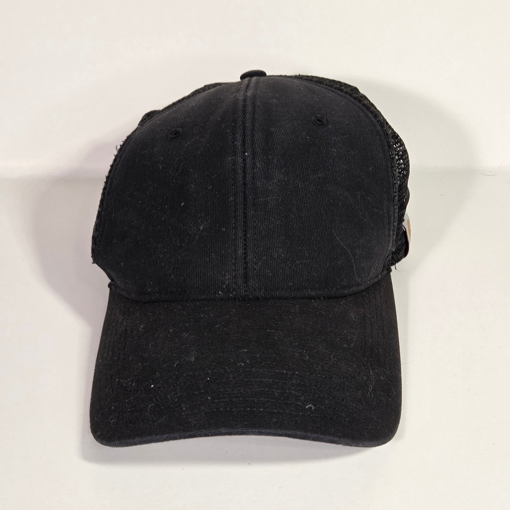 Carhartt Buffalo Mesh Back Trucker Hat Mens Black Snapback Workwear Cap